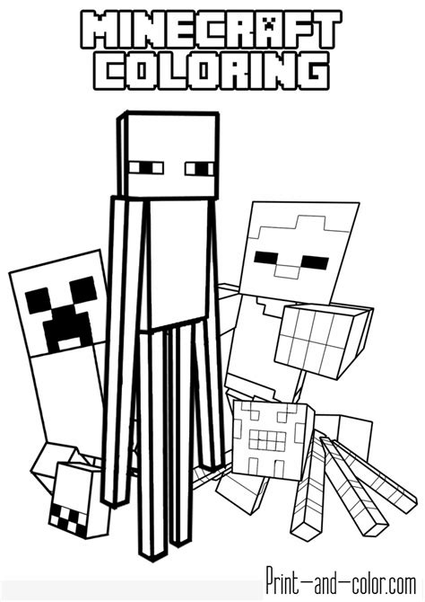 An enderman with a cake, minecraft. Minecraft coloring pages | Print and Color.com