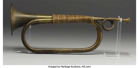 Civil War Brass Bugle With Original Cord Wrap On Body With A Lot