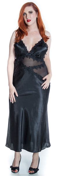 Womens Plus Size Silky Nightgown With Venice Lace 6074x