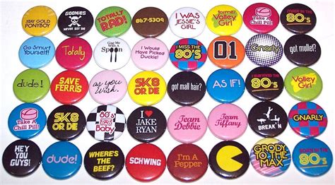 Everything 80s Buttons 40 Pack Party Favors 80s Pins Etsy Pin