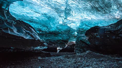 Download Wallpaper 2560x1440 Cave Ice Ice Floe Stones Widescreen 169 Hd Background