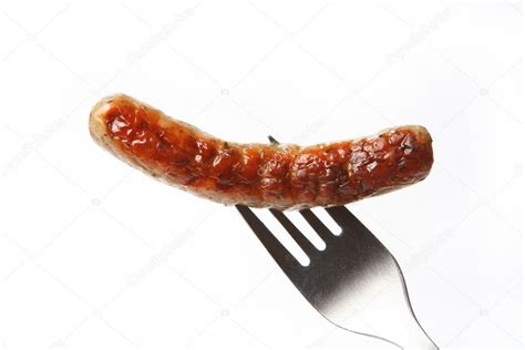 Fried Sausage On A Fork — Stock Photo © Jura1966 3572137