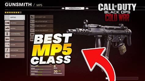 The Best Mp5 Class Setup In Cold War Best Class Setup Black Ops