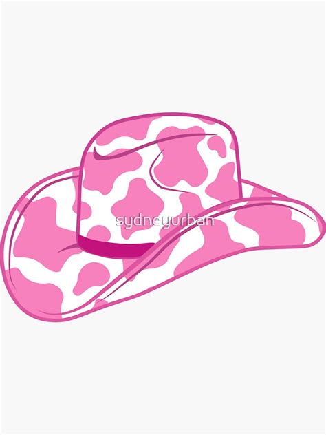 Pink Cow Print Cowboy Hat Sticker For Sale By Sydneyurban Redbubble