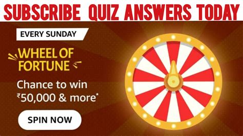 Amazon Every Sunday Spin And Win Quiz Answers Today Chance To Win