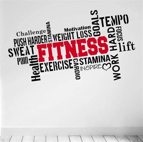 Pro Design Fitness Wall Art Decal Word Cloud