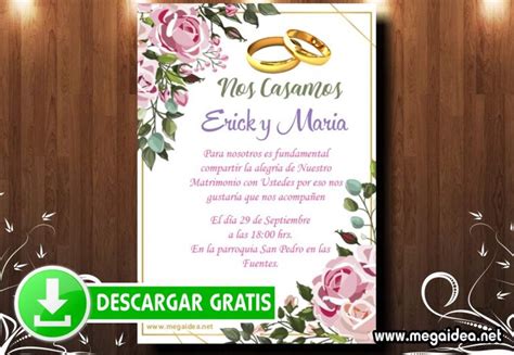 Invitación De Boda Para Editar Gratis Mega Idea Invitaciones De Boda Invitaciones De Boda