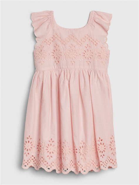 Gap Baby Toddler Eyelet Flutter Dress Icy Pink In 2020 Toddler Girl