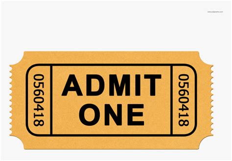 Ticket Admit One Cinema Clip Art Admission Ticket Template Hd Png