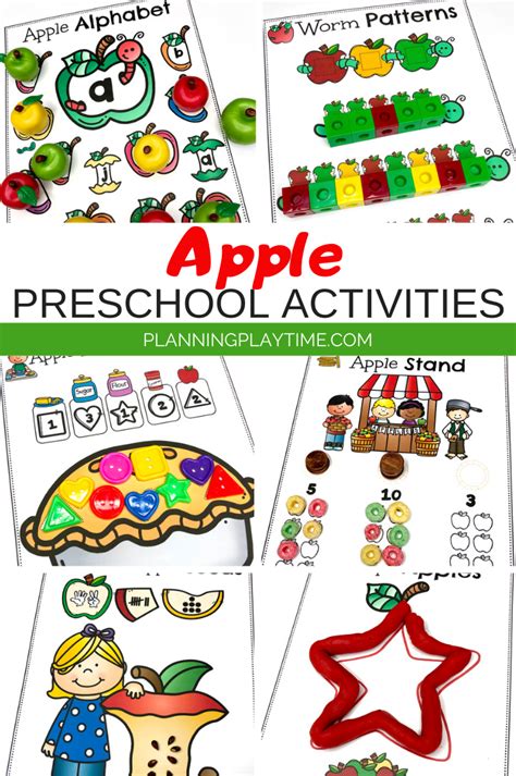 Apple Worksheets Preschool Planning Playtime