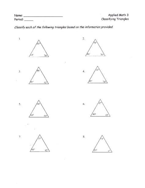 7 Best Images of Triangle Classification Worksheet - Classifying Triangles by Angles Worksheet ...