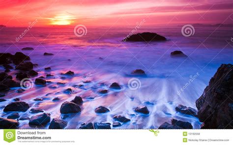 Ocean Sunset Panorama Stock Photo Image Of Panorama 13192058