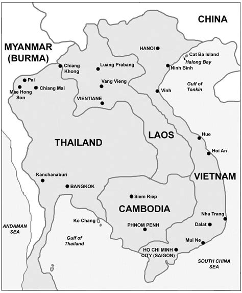 Map Thailand Laos Cambodia Vietnam Travel Route Travel Maps Cuc