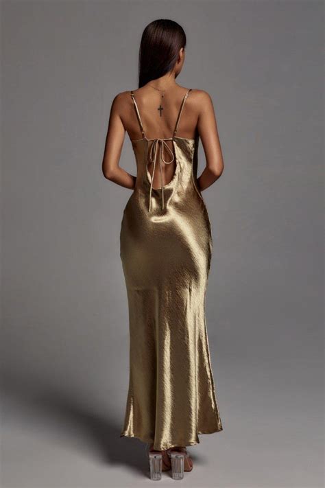 Bodycon Dress Gold Maxi Dress Party Dress Bellabarnett