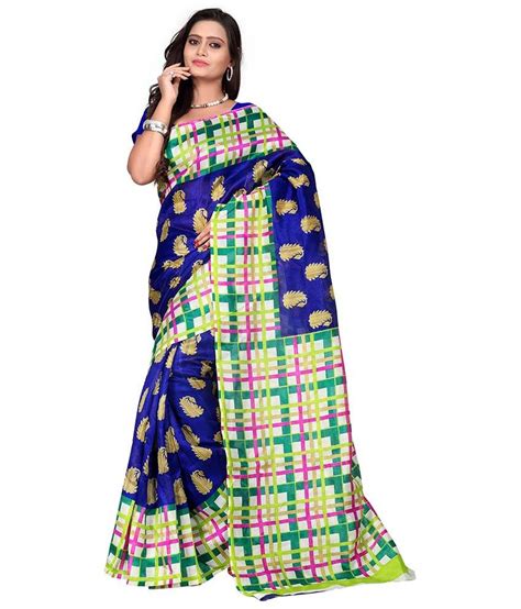 Fancy Sarees Multi Color Bhagalpuri Silk Saree Buy Fancy Sarees Multi Color Bhagalpuri Silk