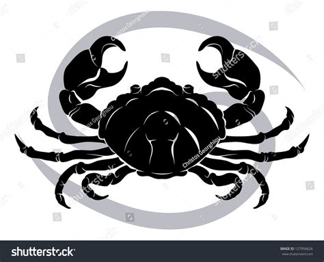 Illustration Cancer Crab Zodiac Horoscope Astrology Stock Illustration