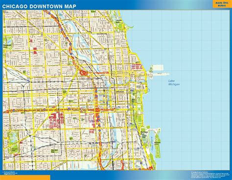 Look Our Special Chicago Downtown Map World Wall Maps Store