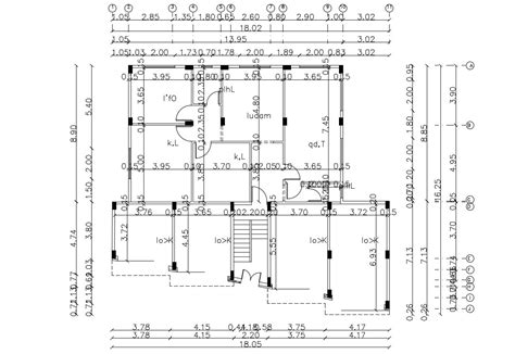 Working Drawing Of Residential Building Autocad Drawing Cadbull