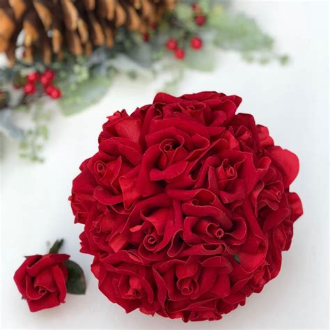 Red Velvet Rose Bouquet Wedding Package Silk Wedding Flowers Cheap