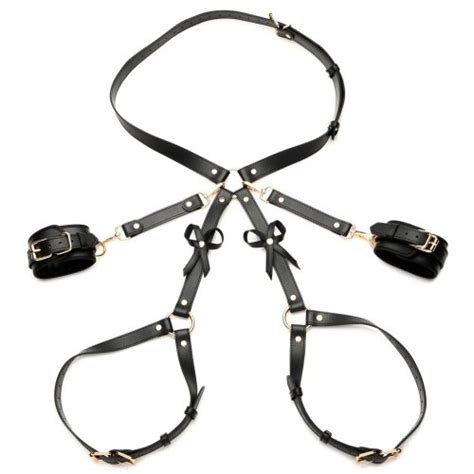 Strict Black Bondage Thigh Harness With Bows Xl2xl Sex Toys At