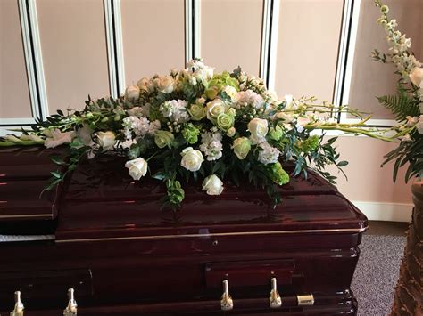 (we are the preferred florist for the tabor funeral home in. White half Casket Spray in Scottsdale, AZ | Le Bouquet ...