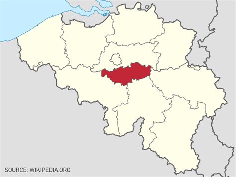 Kaart Van Waals Brabant Walloon Brabant Provincie Kaart Van België