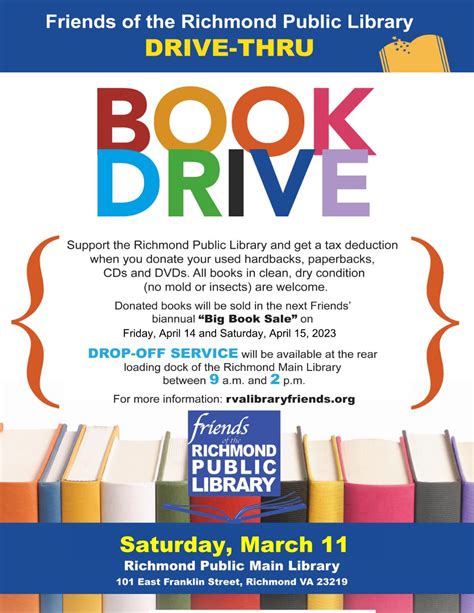 Book Drive Bring Us Your Books Friends Of The Richmond Public