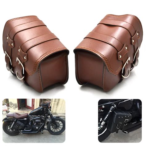 Motorcycle Saddlebag Roll Side Bag Storage Tool Pouch For Harley