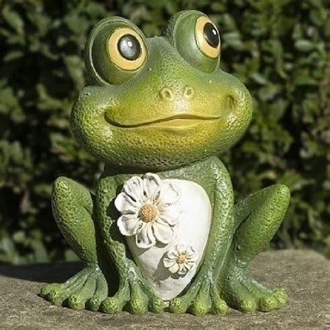 Roman Mini Frog Painted Critter Outdoor Garden Statue 12313