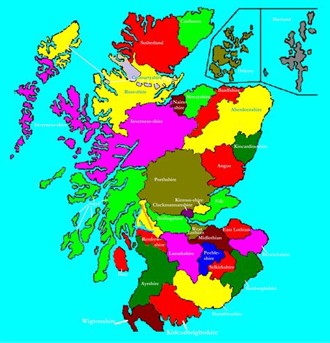 Scottish County Map Scottish Ancestry Scottish Clans Scottish