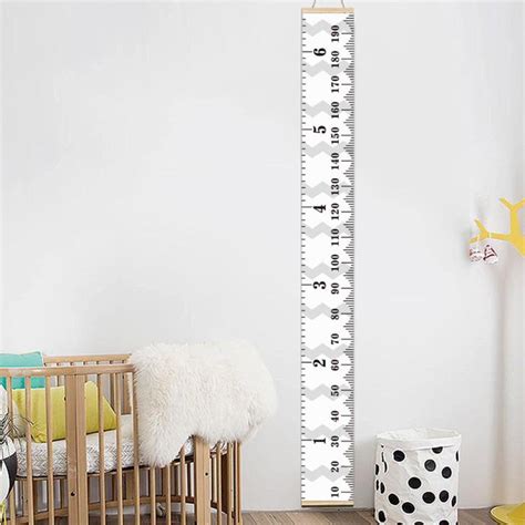 Wooden Wall Hanging Kids Growth Chart Height Measure Ruler Wall Sticker