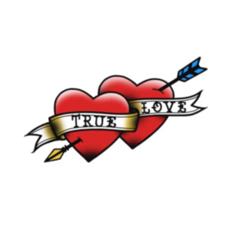 Vintage True Love Hearts Temporary Tattoo Tattooicon