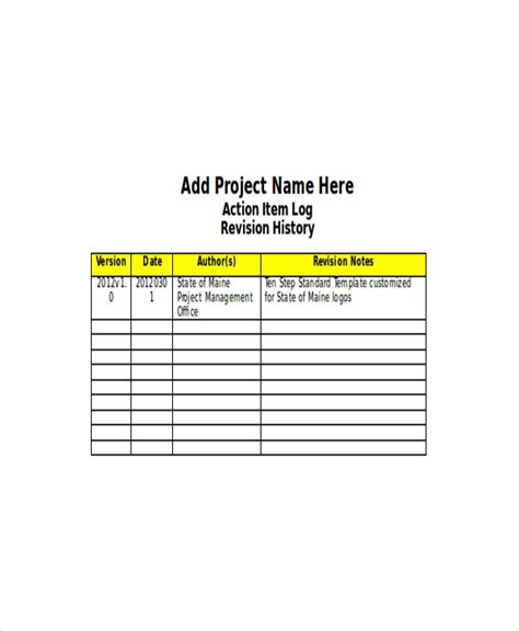 4 Action Log Template Free Word Excel Documents Download Free