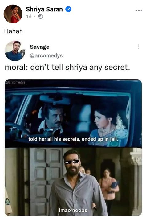 Shriya Saran Reacts To Meme R Bollywoodmemes