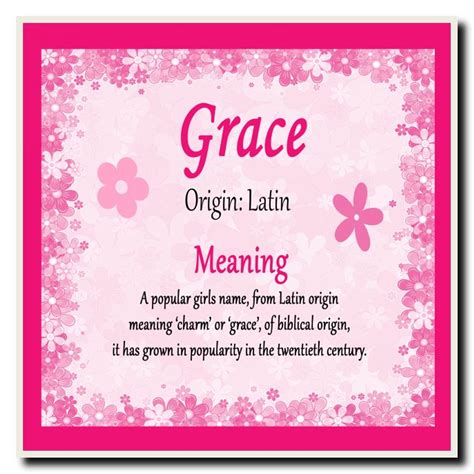 Grace Personalised Name Meaning Coaster The Card Zoo