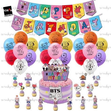Kpop Bt21 Bts 2 Birthday Party Decoration Balloon Theme Set Package Diy