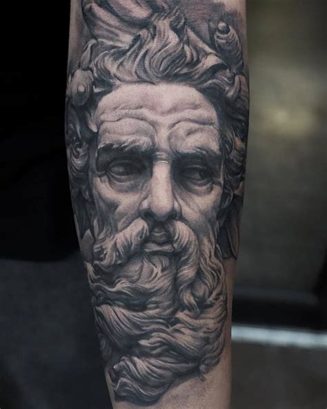 Zeus Tattoo Poseidon Tattoo Statue Tattoo Tattoos 3d Body Art