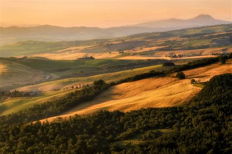 Italy Scenery Fields Grasslands Forests Tuscany Nature