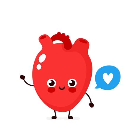Cute Healthy Happy Human Heart Premium Vector