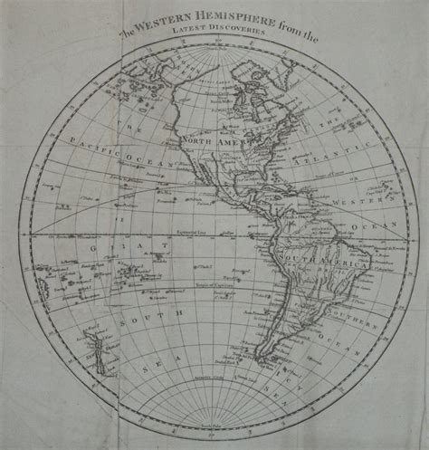 Antique Map Of Western Hemisphere