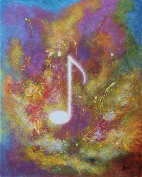 Original Abstract Acrylic Painting Of A Music Note On 20x16 Music