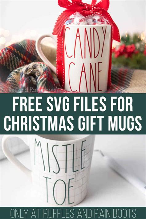 Download Rae Dunn Inspired Candy Cane Mug with Christmas SVGs!