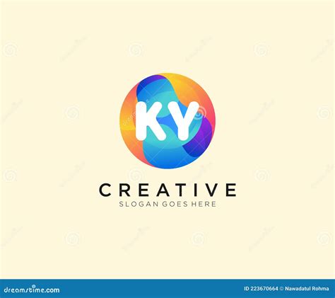 ky initial logo with colorful circle template vector stock vector illustration of solution