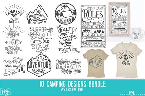 This is digital artwork ready for immediate download and ready to be use on such software as cricut design space, silhouette. Camping, Bundle, Tent, Camper, SVG, PNG, DXF, EPS (273209 ...