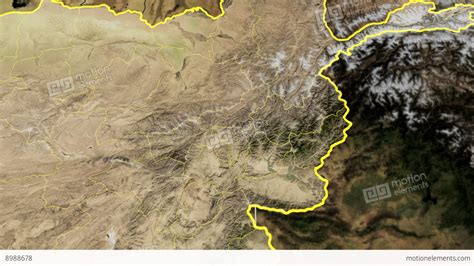 Nuristan Afghanistan Province Extruded Satellite Stock Animation