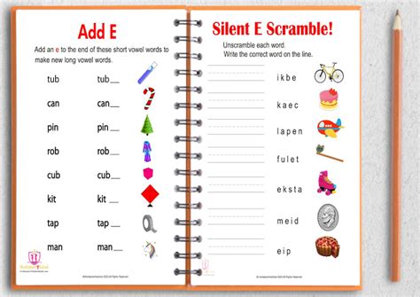 Silent E Worksheets English Worksheets For Beginners Montessoriseries
