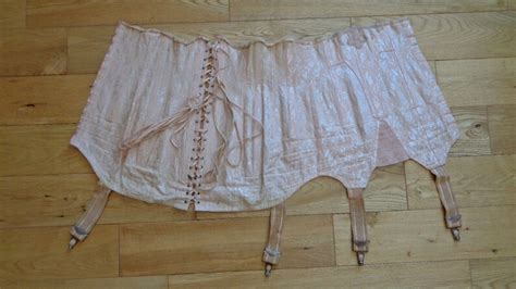 Antique French Open Bottom Girdle Lace Up Corset With Etsy