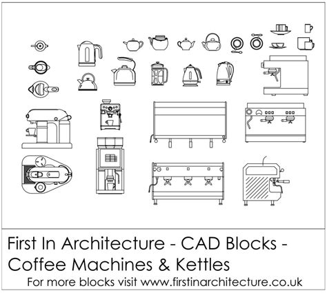 Free Cad Blocks Coffee Machine Cad Blocks Kettles And Teapots