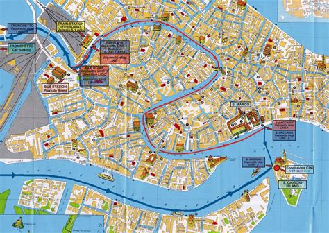 Venezia Centro Storico Mappa Cartina D Quadro Moderno Map Chart My