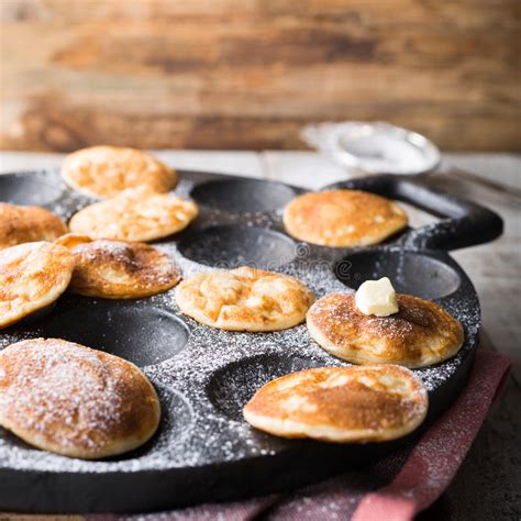 Dutch Mini Pancakes Called Poffertjes Stock Photo Image Of Fresh